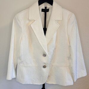 Talbots White Textured Dressy Jacket, Size 8